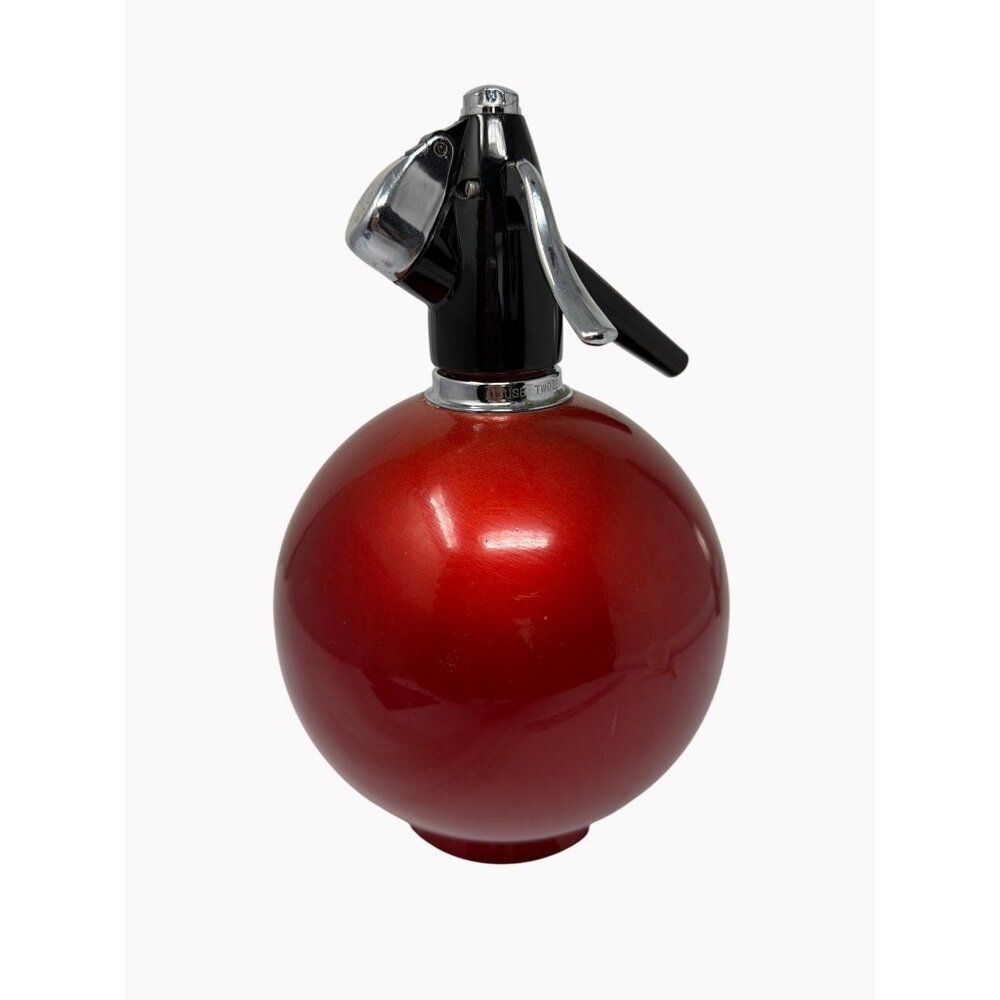 Vintage Globemaster Soda Syphon Red Black Mid Century Modern Barware As Is